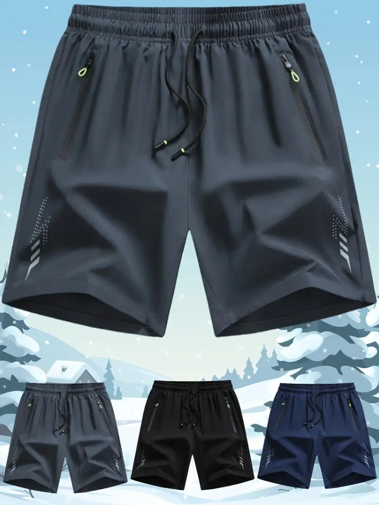 Cloudy and sunny days Effen, snel drogende herenshorts, casual, licht elastische shorts met trekkoord, geschikt voor de zomer 3XL grijs