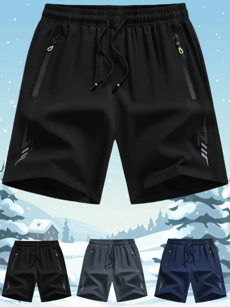 Cloudy and sunny days Effen, snel drogende herenshorts, casual, licht elastische shorts met trekkoord, geschikt voor de zomer 5XL zwart