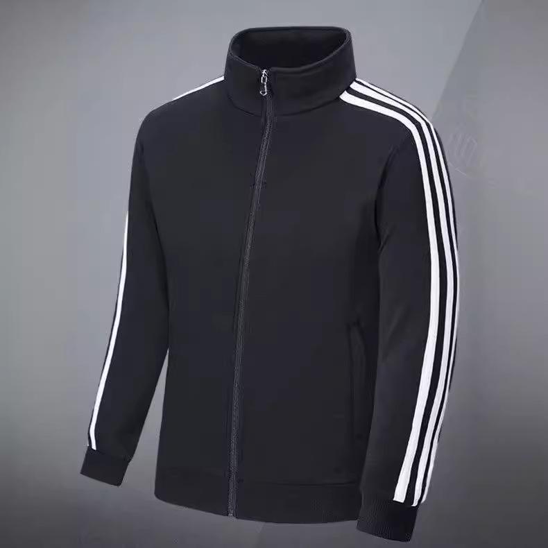 TopSky Groot Casual Drie-Strepen Sweatshirt - Opstaande Kraag Effen Jas voor Lente en Herfst 5XL zwart