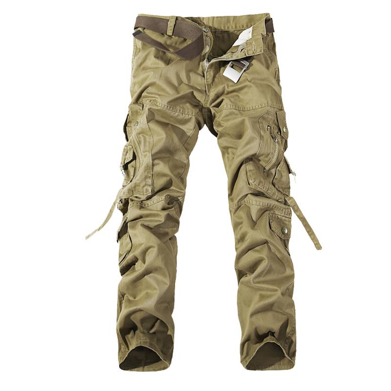 Nice House Cargobroeken Herenmode Casual broek Rechte militaire broek met meerdere zakken 36 kaki