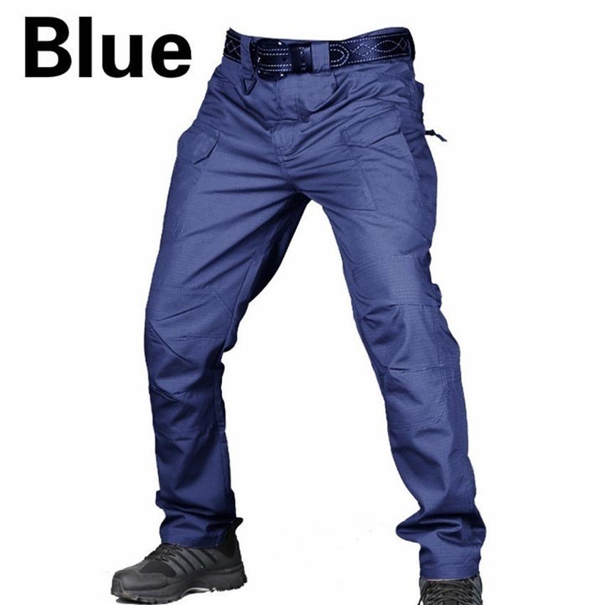 RC LADY Tactische overalls voor heren Casual broeken Police Combat Multi-pocket waterdichte broek Mannelijke militaire broek Outdoor wandelbroeken Grote maten S-4XL M blauw