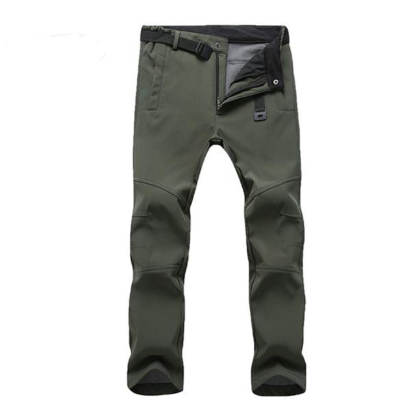 RC SHOES Heren winter outdoor waterdichte wandelbroek kamperen klimmen vissen skiën fleece warme broek 3XL legergroene kleur