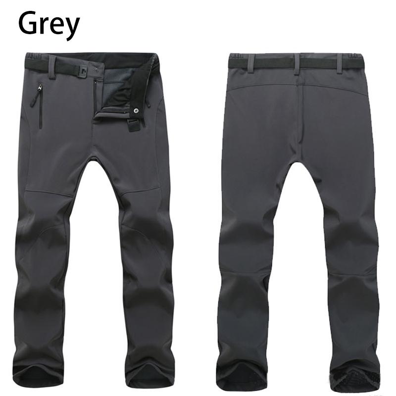 Mr Fu Heren winter outdoor waterdichte wandelbroek kamperen klimmen vissen skiën fleece warme broek XL grijs