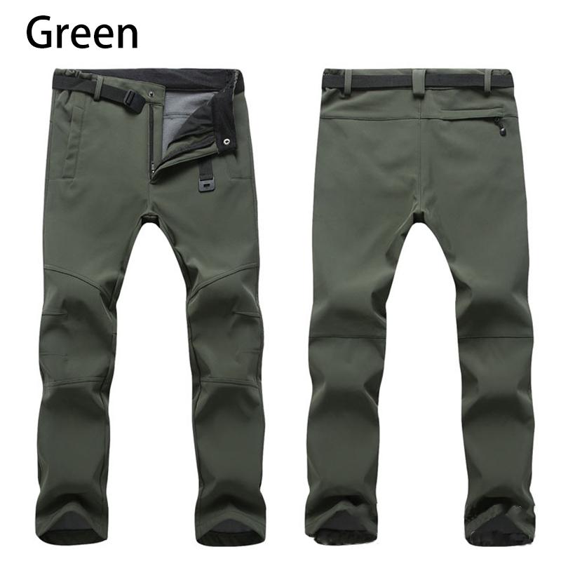 Mr Fu Heren winter outdoor waterdichte wandelbroek kamperen klimmen vissen skiën fleece warme broek M legergroene kleur