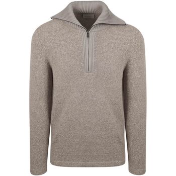 Suitable Sweater  Deep Zip Pullover Boiled Wool Taupe