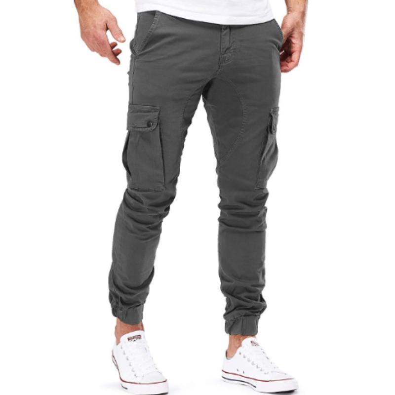 Marll Heren Broek Tactische Broek Joggers Broek Heren Broek Effen Kleur Meerdere Zakken Rechte Casual Cargo Broek voor Dagelijks Gebruik M grijs