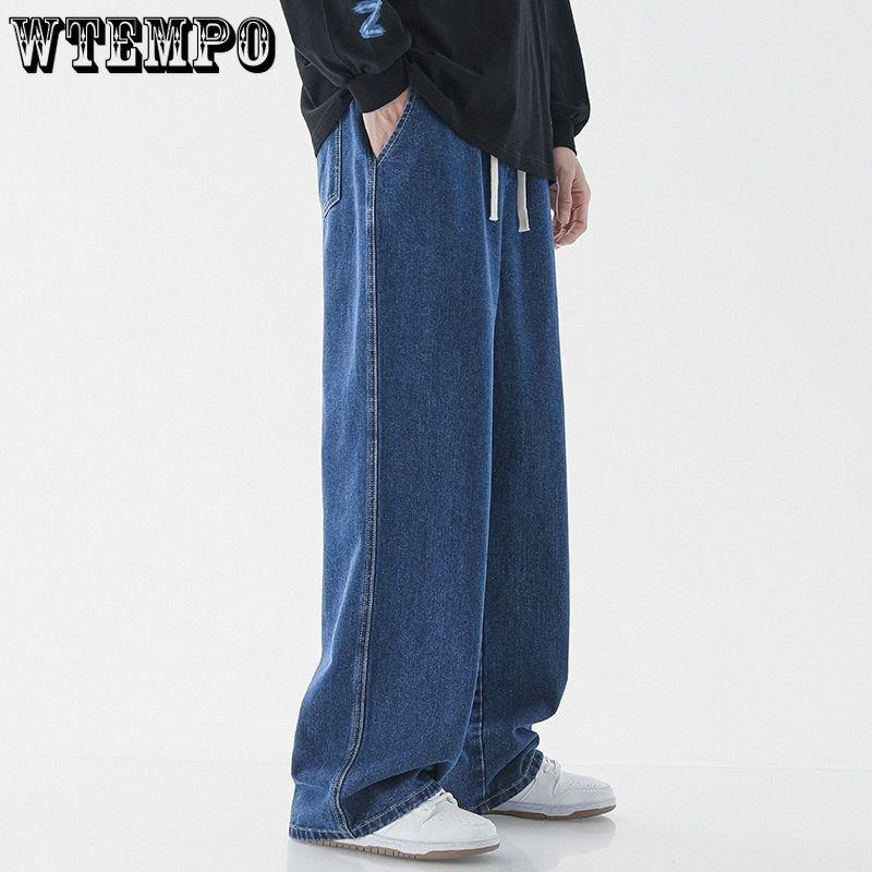 WTEMPO Heren Jeans Zomer Nieuwe Dunne Sectie Rechte Broek Losse Honderd Wijde Pijp Broek Casual Lange Broek S