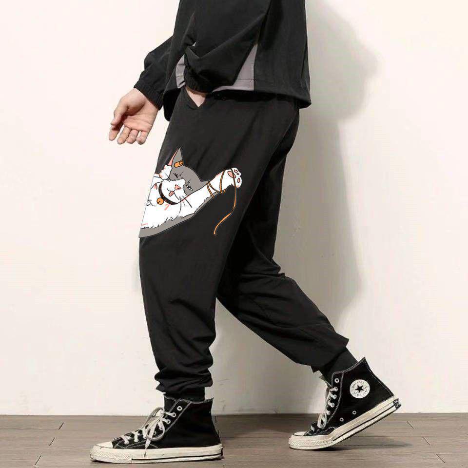 AI Supermarket Heren Plus Size Zomer Casual Zwarte Harem Sportbroek - Losvallend, Trendy, Dun 3XL