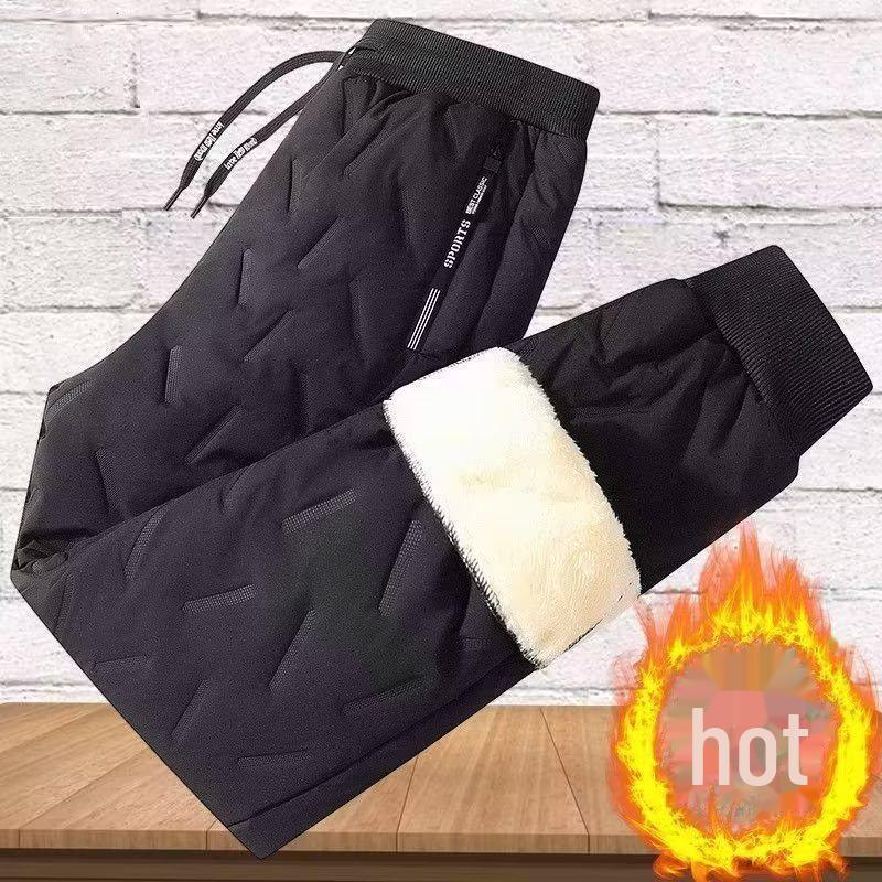 VantaGoods Winterbroek van lamswol en dons voor heren - verdikt, gevoerd met fluweel, winddicht en warm voor in de sneeuw of tijdens het paardrijden. 5XL (175-200 jin)