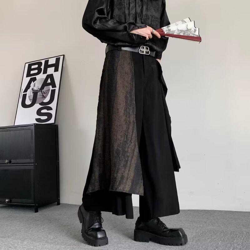 VantaGoods Heren lente- en herfstbroek met wijde pijpen in Chinese stijl met Yamamoto Yohji Kendo Samurai-invloeden 3XL
