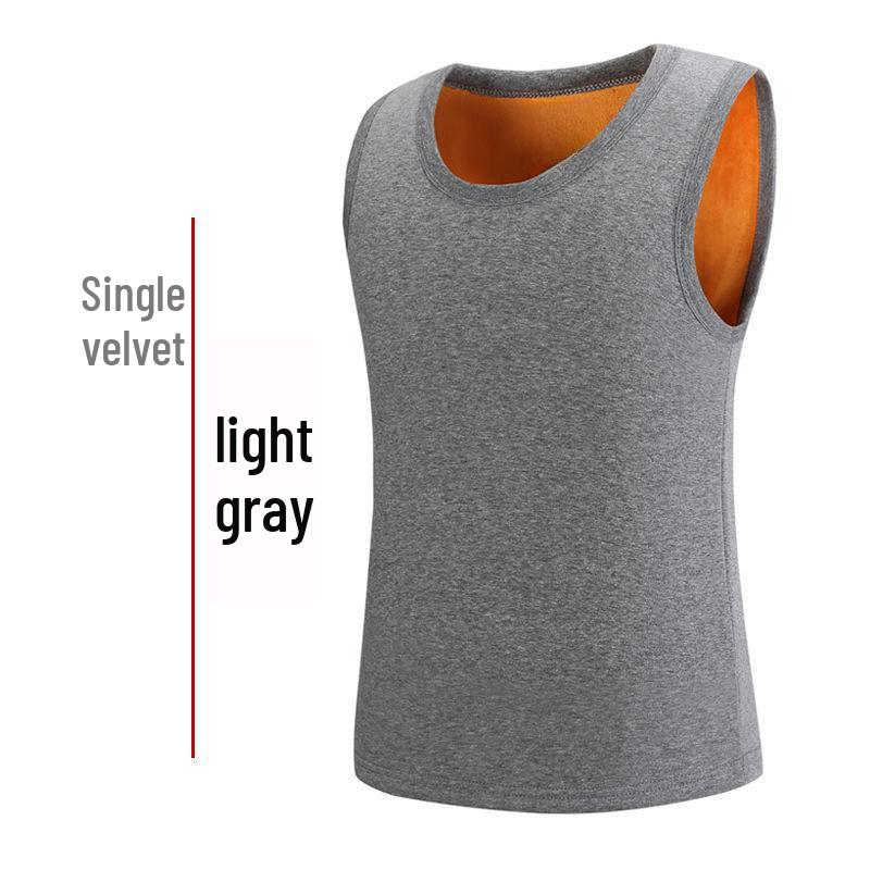 UrbanEdge Heren Thermisch Vest met Fleecevoering: Superzacht, Verdikte Warmte voor Herfst & Winter 4XL (160-180 jin) lichtgrijze kleur