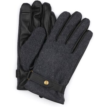Suitable Handschoenen  Handschoen Wool Leer Antraciet Zwart
