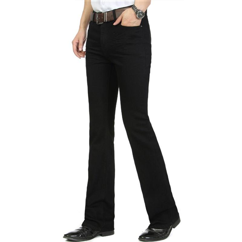 YM-Women Clothing2 Heren Denim Bootcut Broek 70s Western Cowboy Bell Bottoms Flared Jeans Broek Casual Plus Size 33 zwart