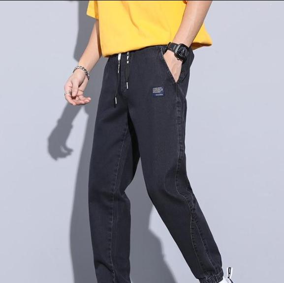 RC BAG Herenmode zwart blauw grijs jeans streetwear joggingbroek broek plus maat 8xl casual rechte streetwear trekkoord elastische taille losse jeans 6XL zwart