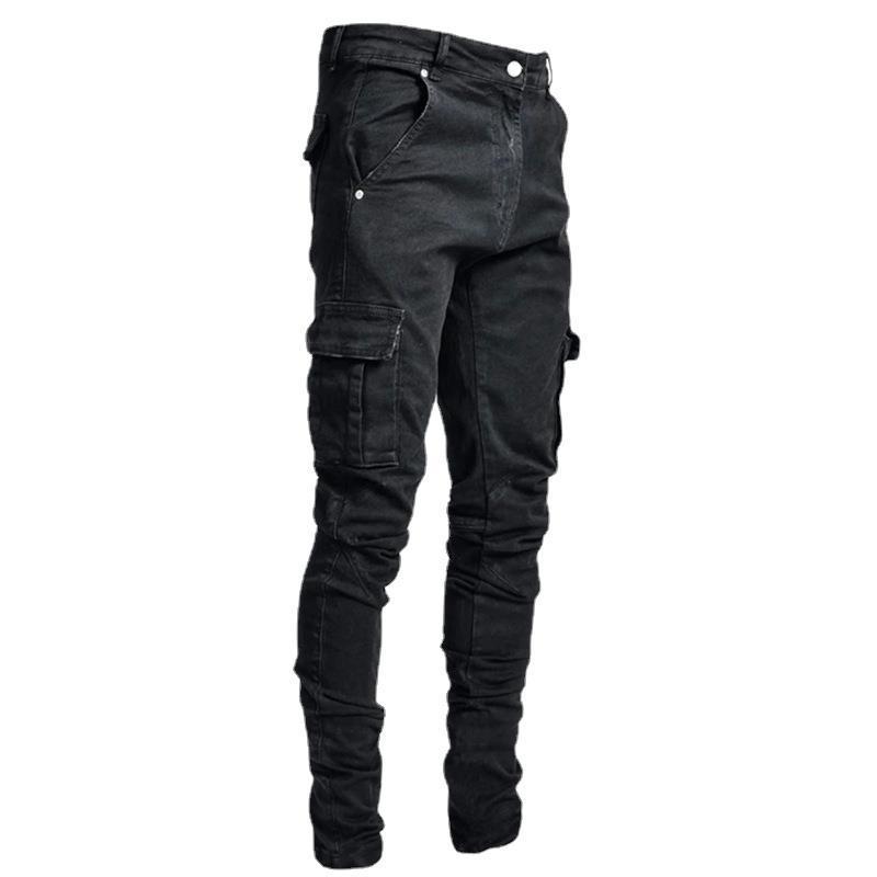Zhuoneng Clothing Nieuwe jeans heren skinny jeans met zijzak en kleine pijpen voor heren M