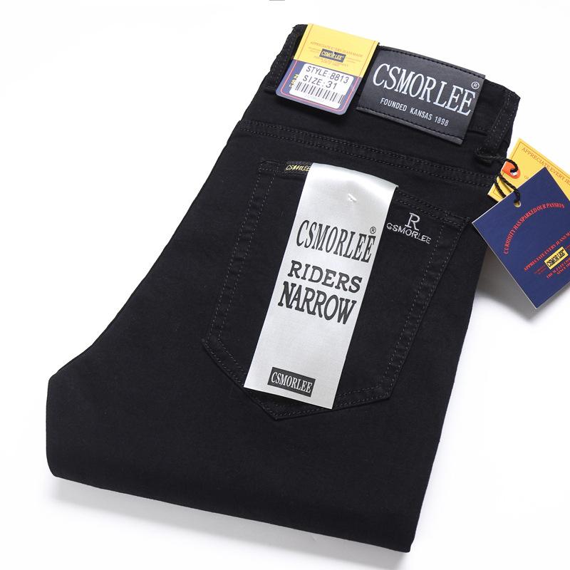 Little red horse Jeans Heren Recht Los Elastisch Slank Lente- en Herfstmodellen Nostalgie Lange Broek Heren Tijbroek 34