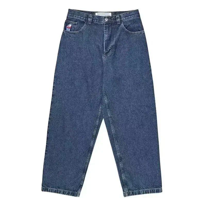 VantaGoods Amerikaanse Y2K Polar Boy Hip-Hop Geborduurde Straight-Leg Jeans voor Heren Medium