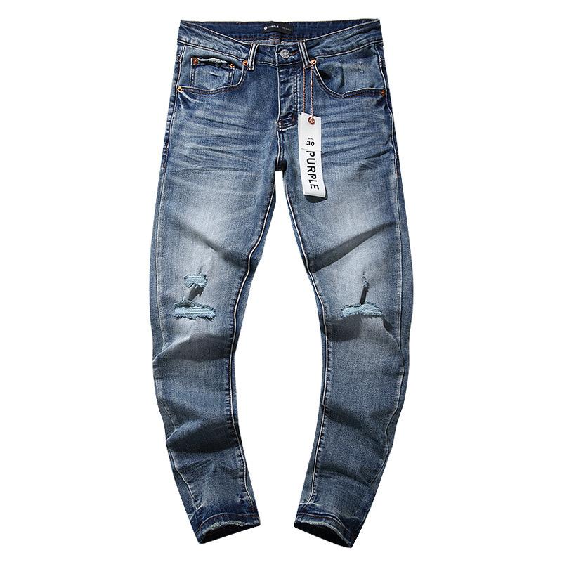 GEMTIDE Blauwe Gescheurde Jeans High Street Casual Broek 32