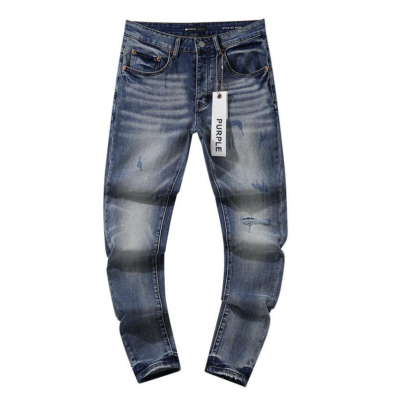 GEMTIDE Blauwe Gescheurde Jeans High Street Casual Broek 34