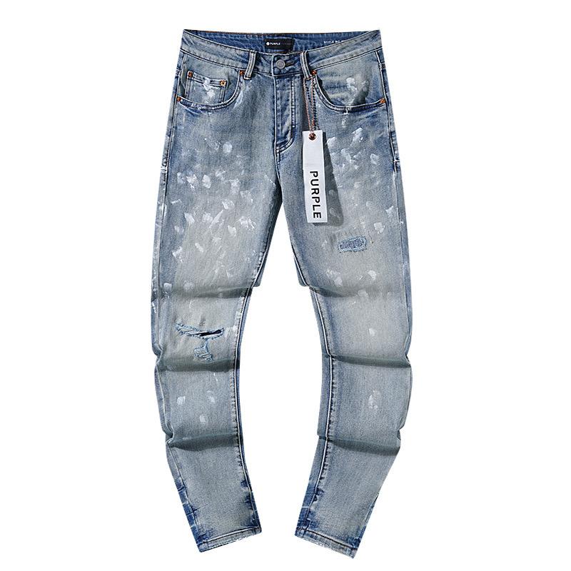 GEMTIDE Blauwe Gescheurde Jeans High Street Casual Broek 38
