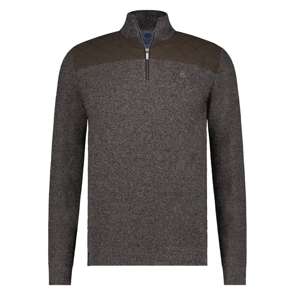 Fellows United Pullover Half Zip Rough Twill Brown 