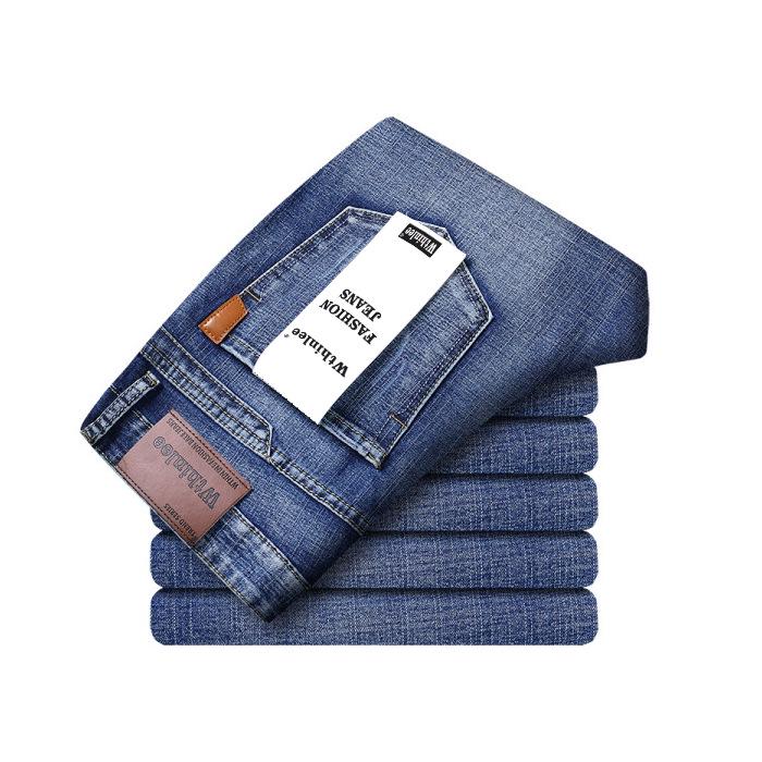 16Double8 Heren Casual Slim Straight Elastische Jeans - Hoge Kwaliteit, Veelzijdig, Dik Materiaal voor Herfst en Winter 32 blauw