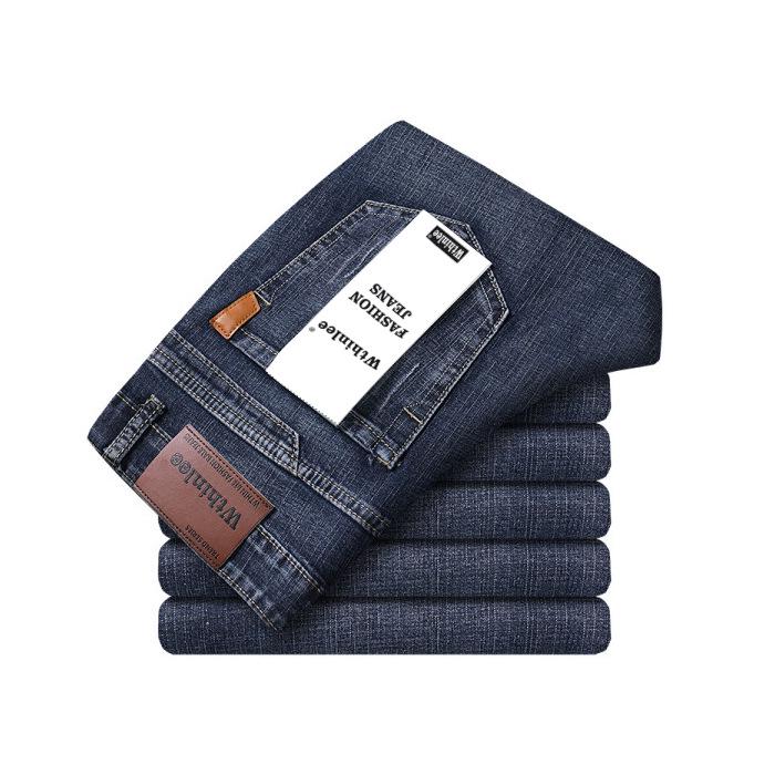 16Double8 Heren Casual Slim Straight Elastische Jeans - Hoge Kwaliteit, Veelzijdig, Dik Materiaal voor Herfst en Winter 34 zwarte grijze kleur