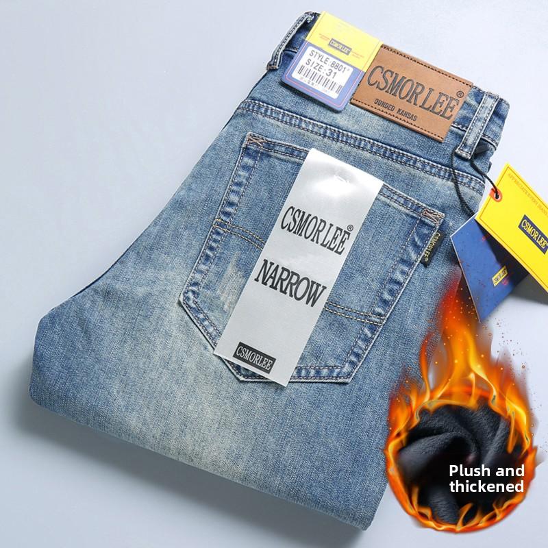 Little red horse Jeans Heren Recht Los Elastisch Slank Lente- en Herfstmodellen Nostalgie Lange Broek Heren Tijbroek 38