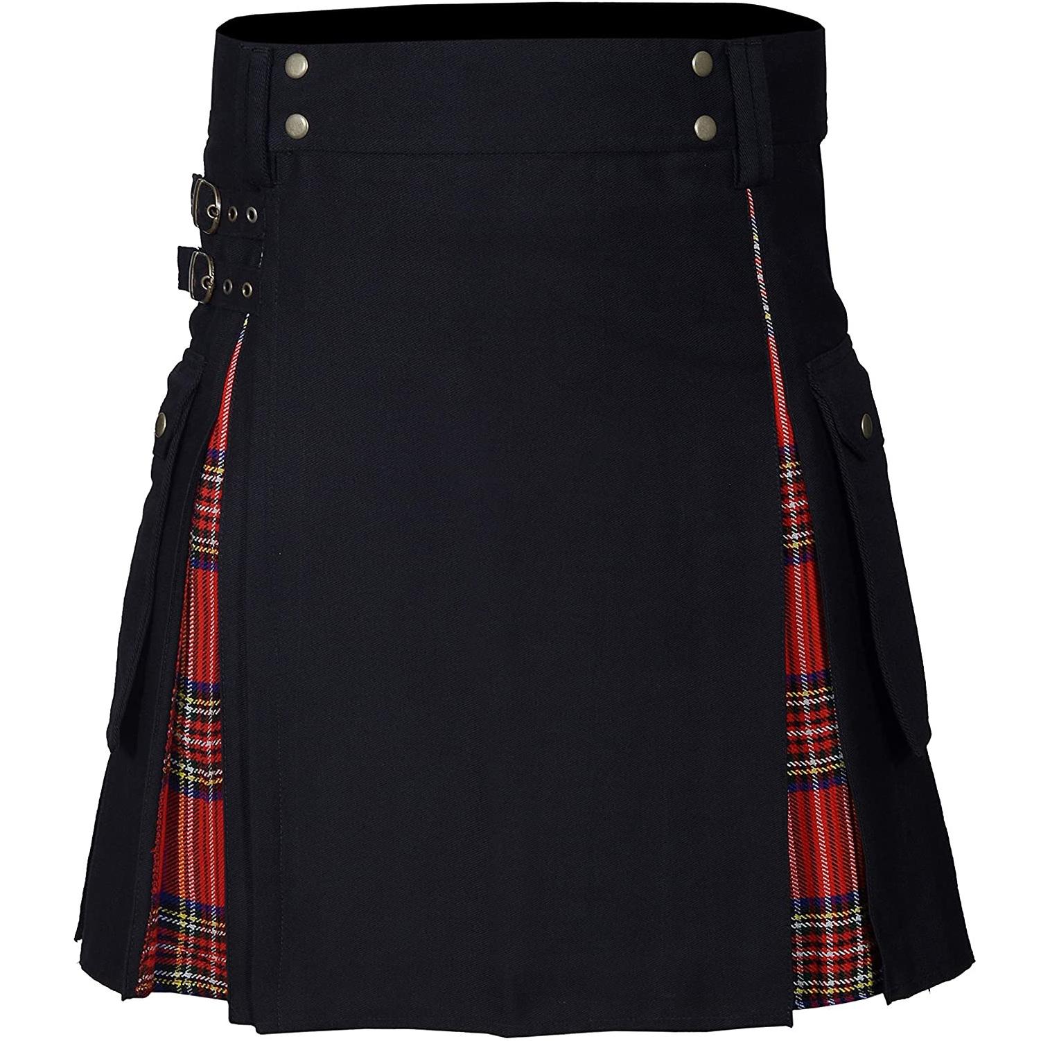 JunChengMY Nieuwe Schotse traditionele Highland Plaid-jurk Festivaljurk Heren Plaid Contrast Geplooide Rok 2XL