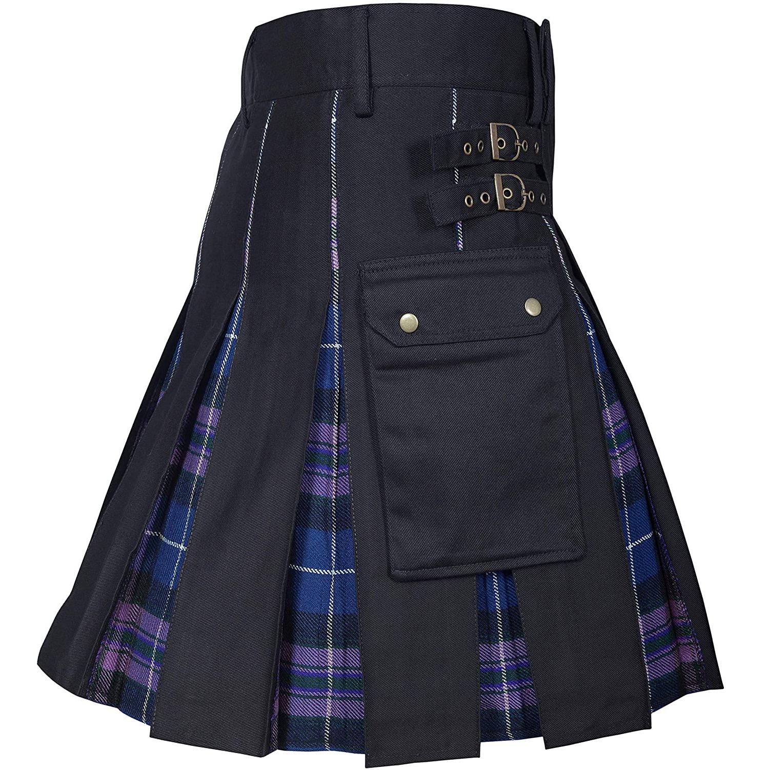 JunChengMY Nieuwe Schotse traditionele Highland Plaid-jurk Festivaljurk Heren Plaid Contrast Geplooide Rok 3XL