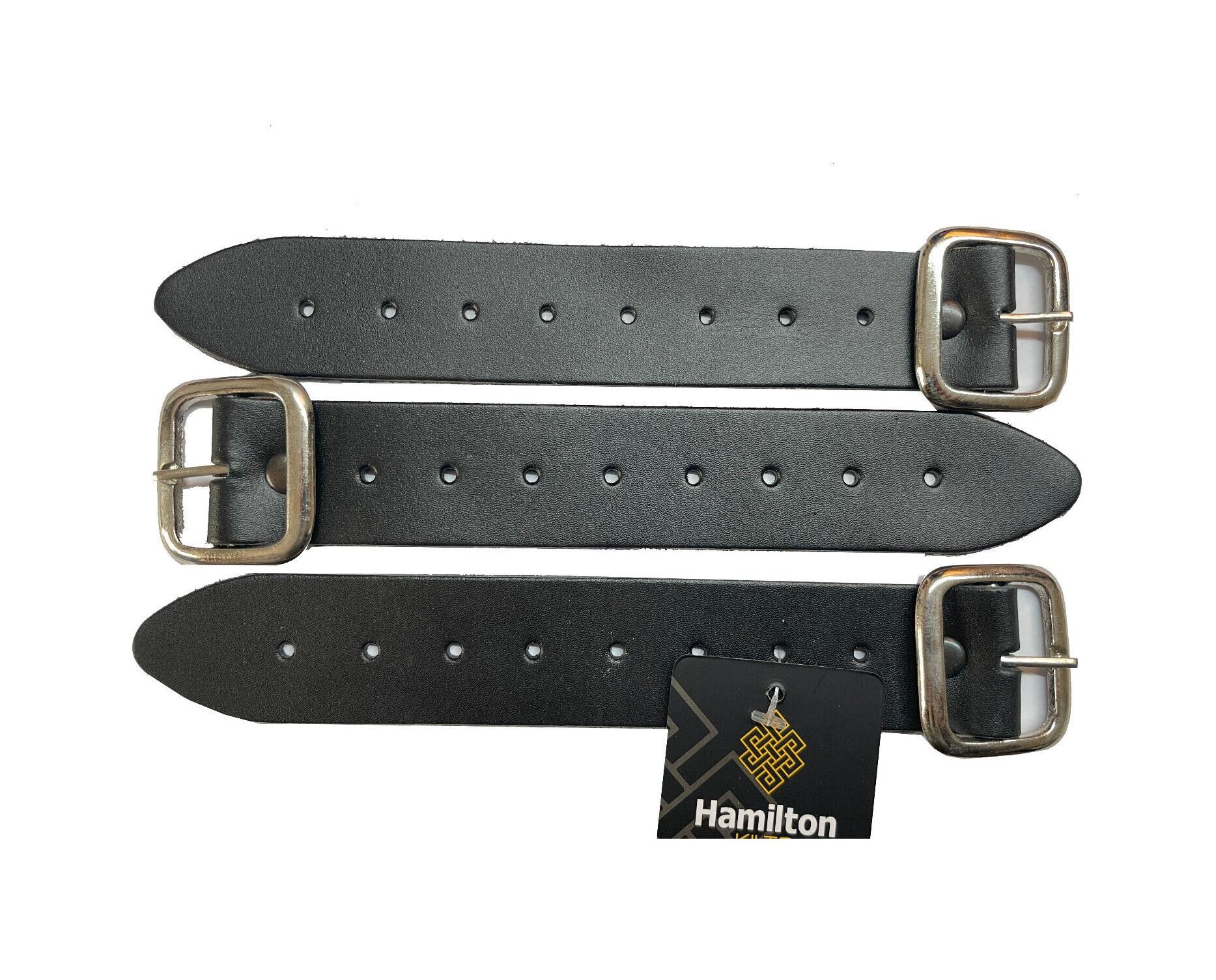 Hamilton Kilts Kilt verlengriemen en gesp 7  Echte lederen verlengriem 1,25  breed - Zwarte riem one size zwart