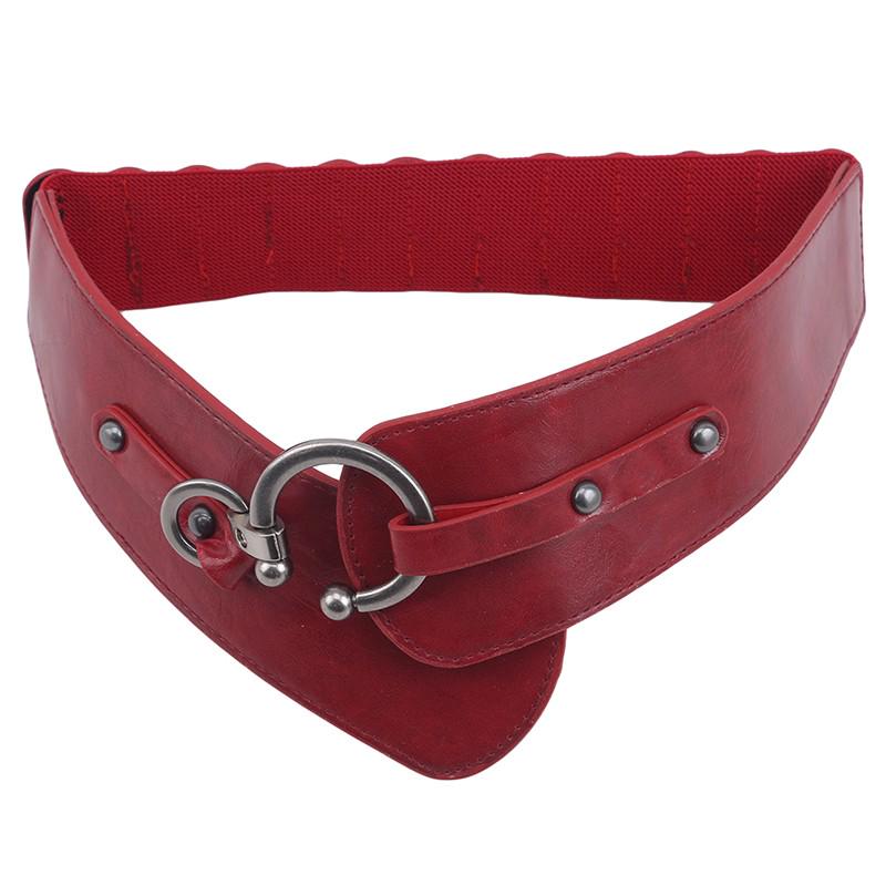 Lius fashion Casual Dames Taille Riem Gesp Jurken Accessoires Elastisch Korset Tailleband Vintage Gordel M rood