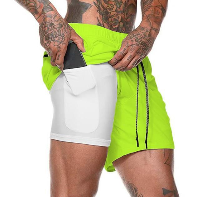 Cloth W Sportshorts Heren Zomer Casual Hardlopen Sneldrogend Vijfpuntsbroek Ademende trainingsfitnessbroek 5XL groen