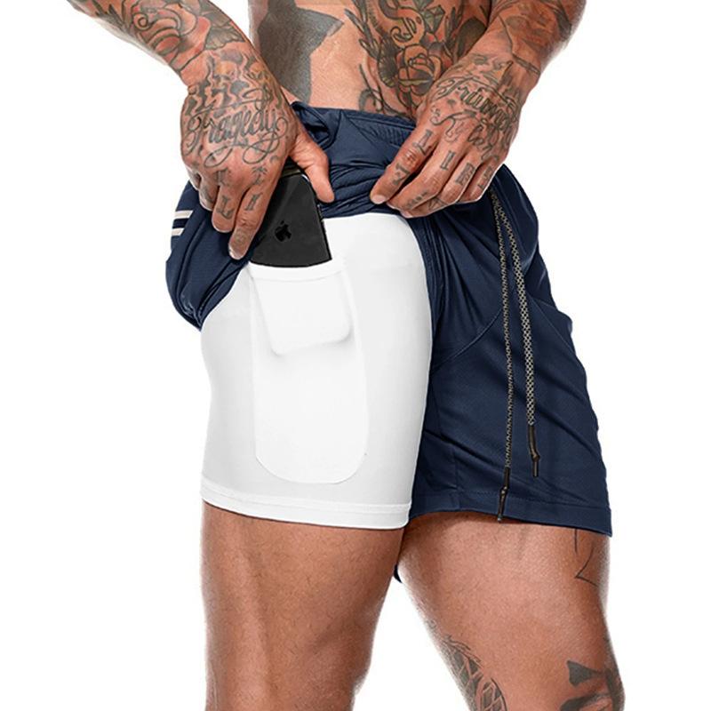 Cloth W Sportshorts Heren Zomer Casual Hardlopen Sneldrogend Vijfpuntsbroek Ademende trainingsfitnessbroek 5XL blauw