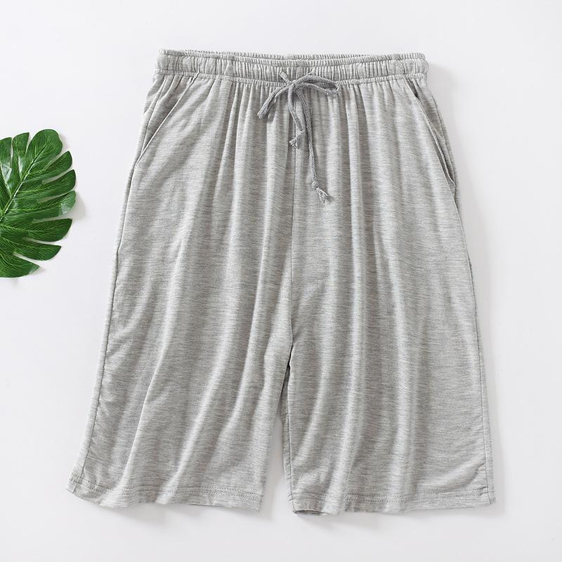Phoca largha Zomer heren losse shorts dunne elasticiteit ademend stretch sneldrogend casual grote maten pyjamabroek strandshorts 8XL lichtgrijze kleur
