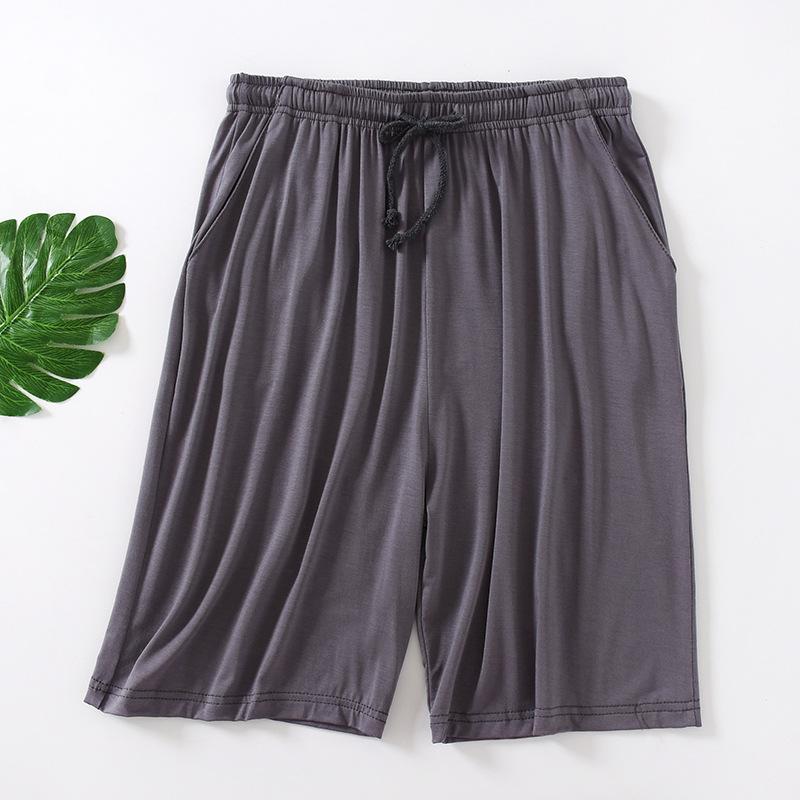 Phoca largha Zomer heren losse shorts dunne elasticiteit ademend stretch sneldrogend casual grote maten pyjamabroek strandshorts 8XL donkergrijze kleur