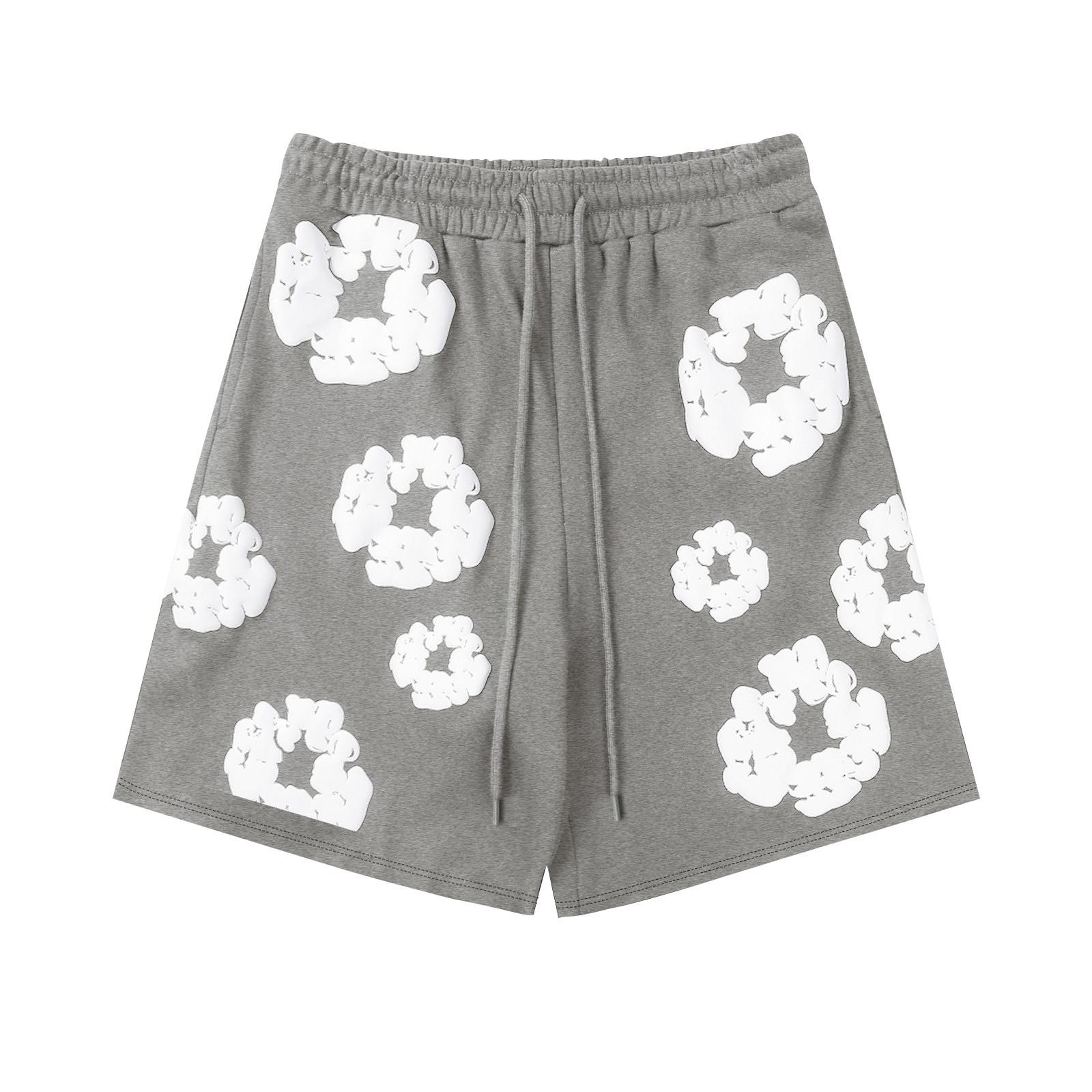 YiGeiWoLiGiaoGiao Casual shorts met print voor dames en heren, straatmodetrend met zakken, casual broeken S