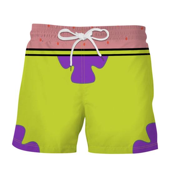 Western Cool Men Heren Strandshorts Elastische Taille Verstelbaar Trekkoord Shorts Cartoon Animatie Print 3D Digitaal Printen Casual Sportshorts L groen