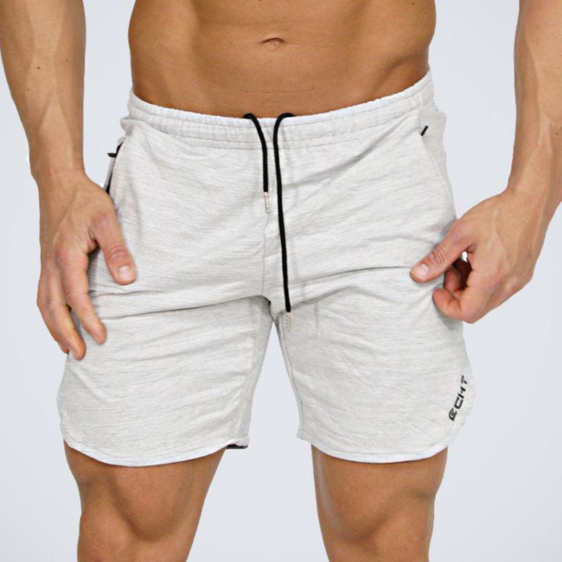 Gym Sports Apparel Katoenen Casual Shorts Heren Gym Fitness Bodybuilding Workout Korte Broek Hardlopen Sport Onderkleding M lichtgrijze kleur