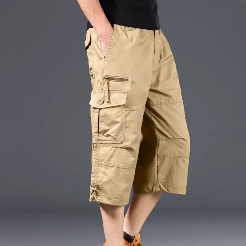 Bestnify apparel Heren Werkbroeken Casual Shorts met Zakken Heren Knielange Zomer Sport Shorts L kaki