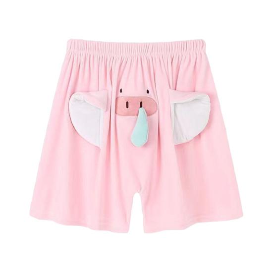 NovaNet Heren pyjamabroek met cartoon olifantenprint, elastische taille, casual shorts met verstevigde zakken, losse pyjamabroek voor koppels XXL