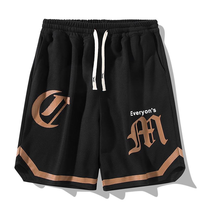 Twelve Month Zomer hardloopshorts heren casual jogging sport korte broek patchwork print trekkoord losse droge gym sportshorts 12XL zwart