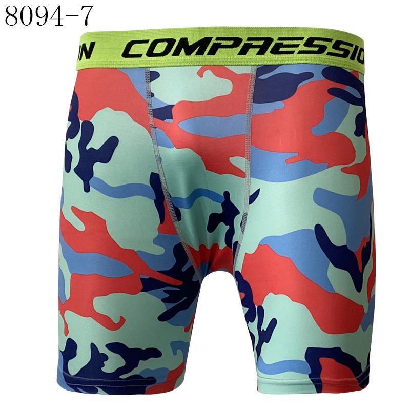 UrbanEdge Men's Quick-Dry Camouflage Training Shorts: Moisture-Wicking, Tight-Fit Fitness Base Layer for Running Medium