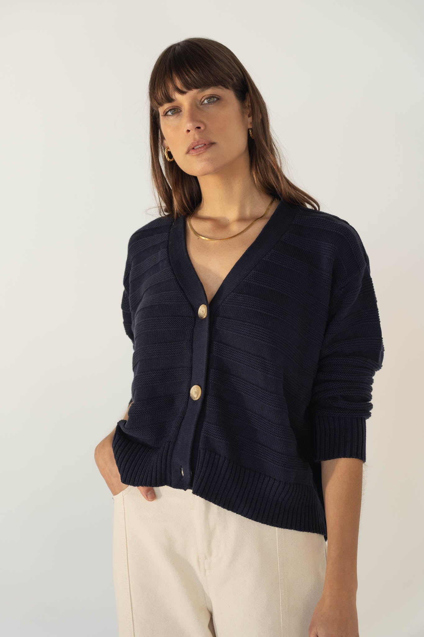NÃ¤z Damen vegan Strickjacke Sophia Navy