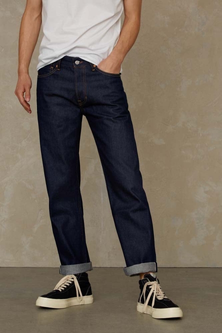 Kings Of Indigo Herren vegan Jeans Kong Selvage Clean Quarzo Navy
