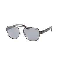 Polo Ralph Lauren Aviator Heren Matte Donkere Gunmetal Lichtgrijze Spiegelzonnebril