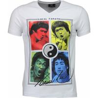 Local Fanatic T-shirt Korte Mouw Bruce Lee Ying Yang - T-shirt