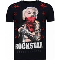 Local Fanatic T-shirt Korte Mouw Marilyn Rockstar - Rhinestone T-shirt