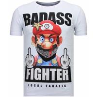 Local Fanatic T-shirt Korte Mouw  Fight Club Mario Rhinestone