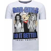 Local Fanatic T-shirt Korte Mouw Bad Girls Do It Better - Rhinestone T-shirt